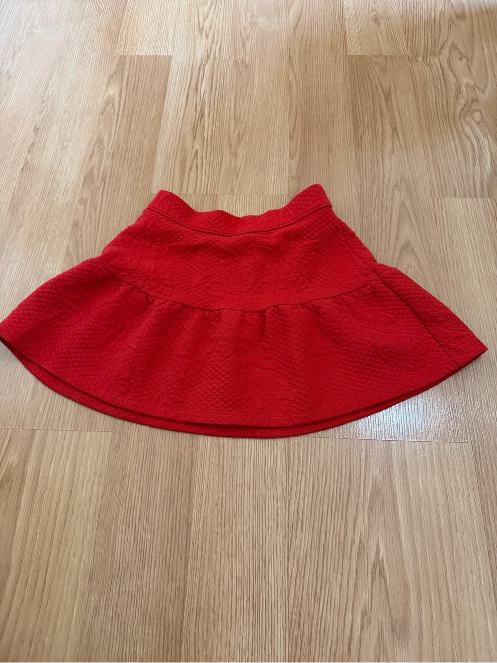 Janie and Jack Quilted Textured Red Skirt Girls 7